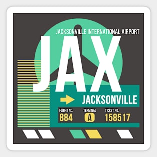 Jacksonville (JAX) Airport // Retro Sunset Baggage Tag Magnet